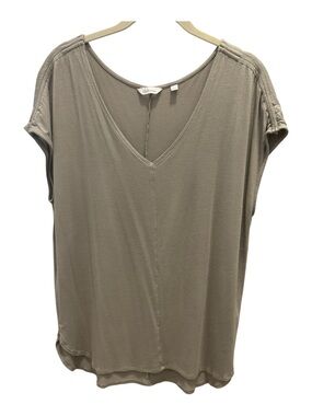 2 for $15 -  Relaxed V-Neck Short Sleeve Top - Taupe